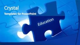  Presentation with last piece of puzzle - Beautiful PPT theme featuring final puzle - placing last piece of jigsaw backdrop and a teal colored foreground