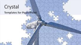  Presentation with climate change - PPT theme featuring final puzle - solution to climate change puzzle background and a light blue colored foreground