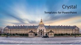  Presentation with resting place - Cool new PPT theme with final resting place of napoleon backdrop and a light blue colored foreground