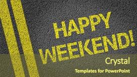  Presentation with road to bail reform - Presentation design consisting of final word - happy weekend written background and a tawny brown colored foreground