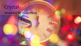  Presentation with light shade blue - Beautiful presentation theme featuring final yewr - new year clock and blur backdrop and a  colored foreground