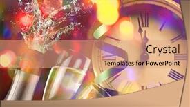  Presentation with new year - Amazing theme having final yewr - new year clock and blur backdrop and a  colored foreground