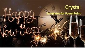  Presentation with new years eve - Slide deck having final yewr - new years eve celebration background background and a tawny brown colored foreground