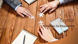  Presentation with solution - Slide deck consisting of finally-finding-solution-mixed-media background and a coral colored foreground