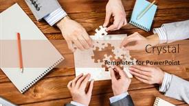  Presentation with solution - Cool new presentation theme with finally-finding-solution backdrop and a  colored foreground