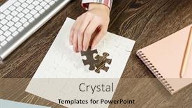  Presentation with solution - Theme having finally finding solution background and a coral colored foreground