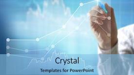  Presentation with graphics - Presentation theme enhanced with finance - businessman drawing graphics a growing background and a light blue colored foreground