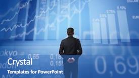  Presentation with statistics - Theme enhanced with finance - businessman observing some statistics background and a teal colored foreground