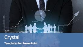  Presentation with finance - Beautiful presentation design featuring finance - businessman with financial symbols coming backdrop and a teal colored foreground