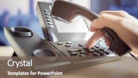  Presentation with telephone - PPT layouts consisting of finance - dialing telephone keypad concept background and a violet colored foreground