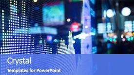  Presentation with stock market - Cool new PPT theme with finance - display of stock market quotes backdrop and a cobalt blue colored foreground