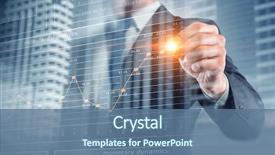  Presentation with growth - Presentation consisting of finance - dynamics of financial growth background and a ocean colored foreground