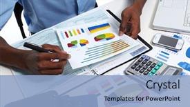  Presentation with black hands - Colorful PPT theme enhanced with finance - hands of black businessman backdrop and a light blue colored foreground