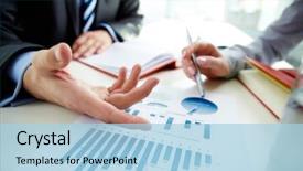  Presentation with discussion - Amazing presentation design having finance - image of male hand pointing backdrop and a light blue colored foreground