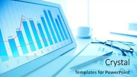  Presentation with workplace - Slide set featuring finance - image of workplace with paper background and a arctic colored foreground