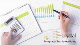  Presentation with market - Theme featuring finance - market analyze - pen background and a light gray colored foreground