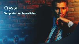  Presentation with apartments - Beautiful slide deck featuring finance - respectable handsome man in elegant backdrop and a ocean colored foreground