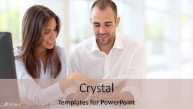  Presentation with course - PPT layouts enhanced with finance - young adults in training course background and a coral colored foreground