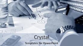  Presentation with gold people planning - PPT theme consisting of finance adviser - business people planning background and a  colored foreground