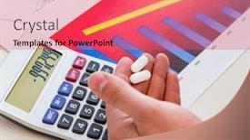  Presentation with finance - Slide set with finance-analyst-feeling-sick-due background and a coral colored foreground