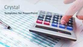  Presentation with get more from your financial reports - Theme having finance-analyst-looking-and-financial background and a sky blue colored foreground