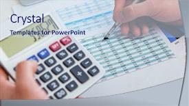  Presentation with get more from your financial reports - Audience pleasing presentation consisting of finance analyst looking and financial backdrop and a  colored foreground