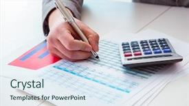  Presentation with finance - Presentation featuring finance analyst looking and financial background and a sky blue colored foreground