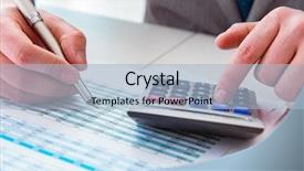  Presentation with get more from your financial reports - Colorful slides enhanced with finance analyst looking and financial backdrop and a light blue colored foreground