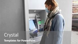  Presentation with hand hygiene - Beautiful slide set featuring finance-bank-and-hygiene-concept backdrop and a gray colored foreground