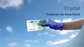  Presentation with hand hygiene - Presentation theme with finance-bank-and-hygiene-concept background and a teal colored foreground