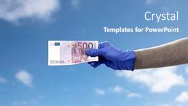  Presentation with hand hygiene - Colorful presentation enhanced with finance-bank-and-hygiene-concept backdrop and a teal colored foreground