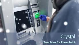  Presentation with atm - Slide deck enhanced with finance-bank-and-hygiene-concept background and a ocean colored foreground