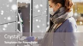  Presentation with atm machine - PPT layouts with finance-bank-and-hygiene-concept background and a gray colored foreground