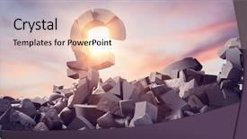  Presentation with rocks - Slides consisting of finance blue orange - 3d image of various damaged background and a lemonade colored foreground