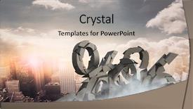  Presentation with percent - Presentation design enhanced with finance blue orange - broken concrete stone with percent background and a soft green colored foreground