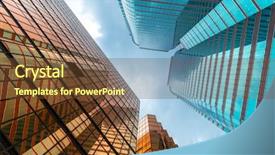  Presentation with tower - Colorful theme enhanced with finance blue orange - business tower to the sky backdrop and a tawny brown colored foreground