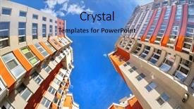  Presentation with residential - Cool new theme with finance blue orange - fisheye shot of new residential backdrop and a light blue colored foreground