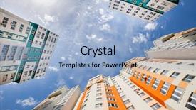  Presentation with apartments - Theme having finance blue orange - wide angle shot of new background and a light blue colored foreground