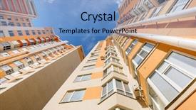  Presentation with apartments - Cool new slides with finance blue orange - wide angle shot of new backdrop and a light blue colored foreground