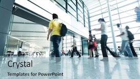  Presentation with airport - Amazing PPT theme having pen of woman suffering stress backdrop and a light gray colored foreground