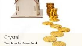  Presentation with real estate investment - PPT theme consisting of finance-business-real-estate-investment background and a blonde colored foreground