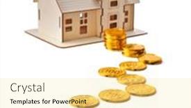  Presentation with real estate investment - Presentation theme with finance-business-real-estate-investment background and a blonde colored foreground