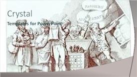  Presentation with finance - Presentation theme featuring finance-committee-vintage-engraved-illustration background and a cool aqua colored foreground