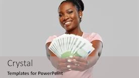  Presentation with african people - Presentation design featuring finance-currency-and-people-concept background and a light gray colored foreground