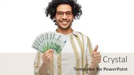  Presentation with currency financial concept macro - PPT layouts with finance-currency-and-people-concept background and a coral colored foreground