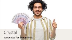  Presentation with finance - Theme featuring finance-currency-and-people-concept background and a  colored foreground