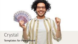  Presentation with finance - Slide set with finance-currency-and-people-concept background and a soft green colored foreground