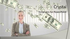  Presentation with digital finance - Audience pleasing PPT theme consisting of finance curve - digital composite of happy business backdrop and a light gray colored foreground