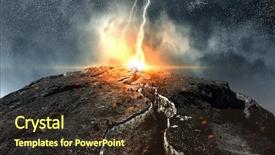  Presentation with catastrophe - PPT theme having finance difficulties - danger and catastrophe concept mixed background and a tawny brown colored foreground