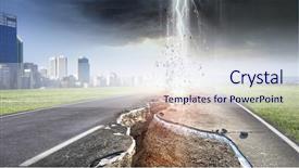  Presentation with overcoming - Audience pleasing slide deck consisting of finance difficulties - overcoming crisis break mixed media backdrop and a sky blue colored foreground